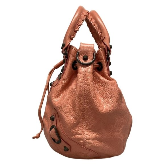 BALENCIAGA Classic Mini Pom Pom Pink Leather - Handbag 632-071825 - Picture 3 of 13